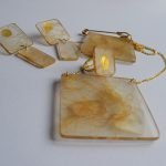 Сет „Златна Магла“ – геометриски епоксиден накит