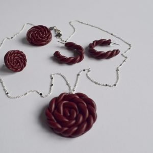 Сет „Плетена Роза“ – глинен накит