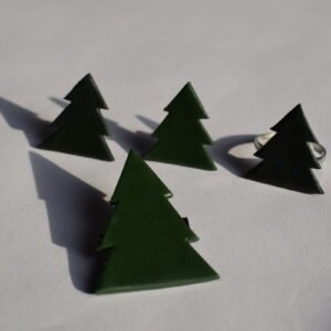 Сет „Зимзелени Елки“ – глинен накит