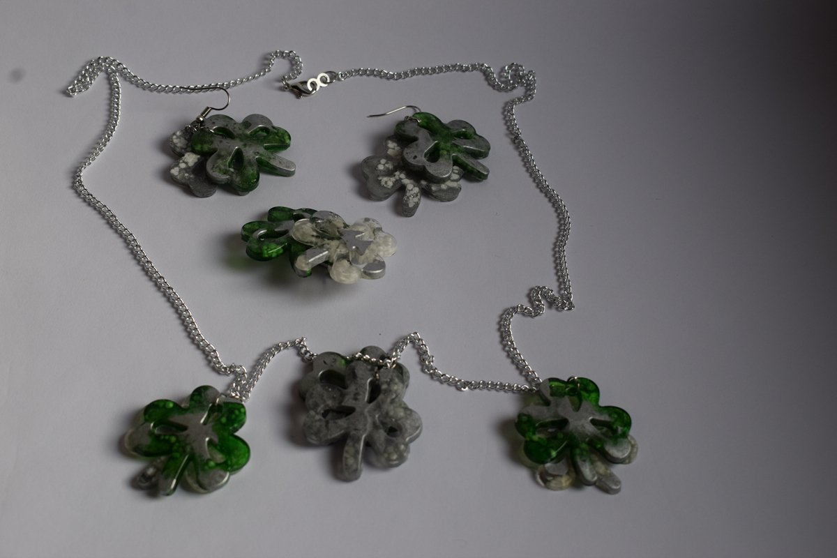 Сет „Среќна Детелина“ – епоксиден накит